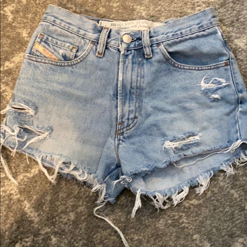 vintage basic diesel jean shorts